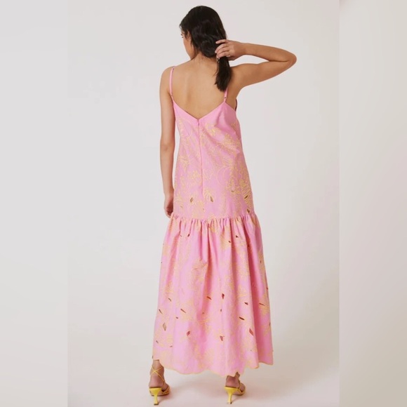 Anthropologie Beatrice B Square-Neck Midi Dress Size XL - Picture 2 of 8